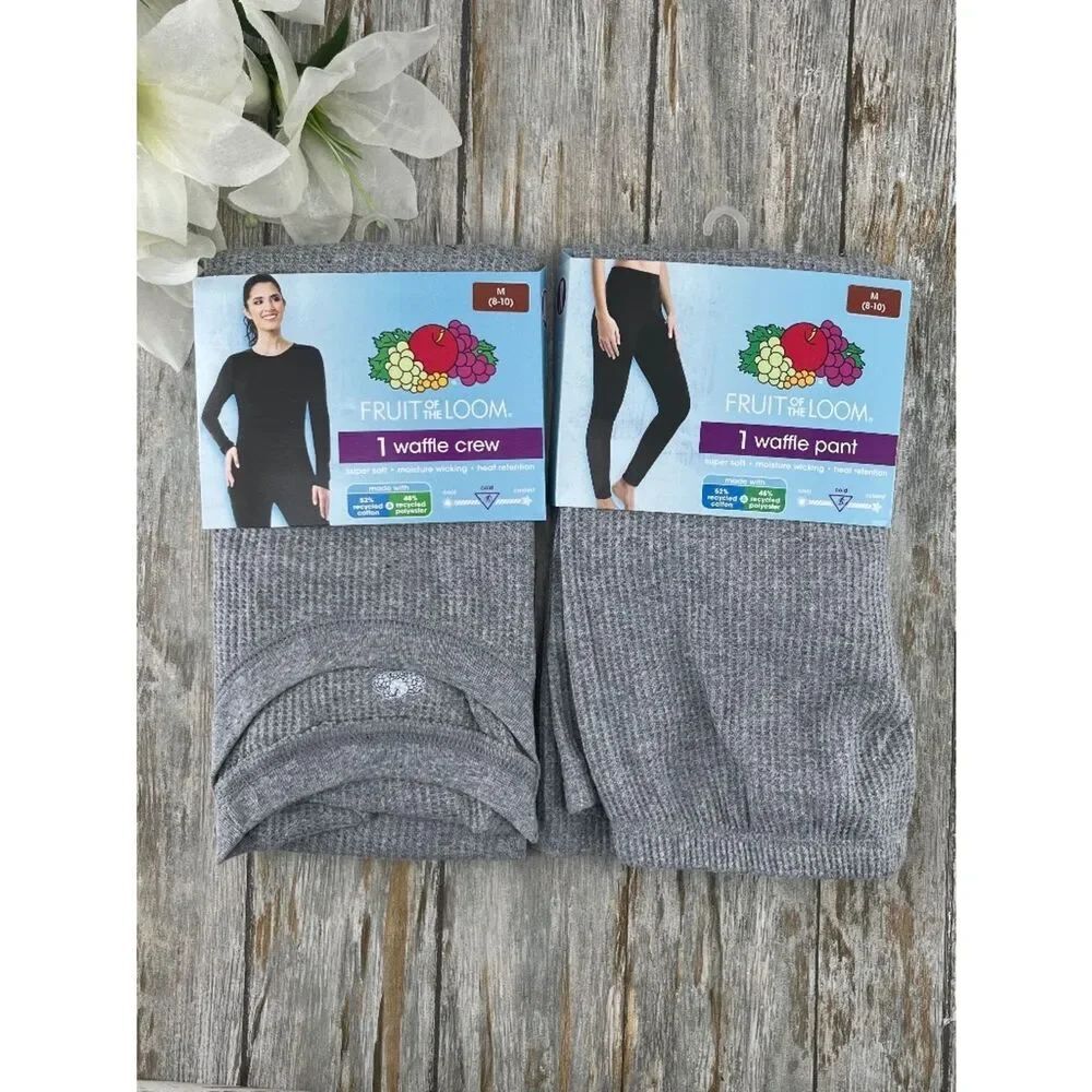 Women's Super Soft Waffle Thermal To & Bottom 2-Piece Set Size M